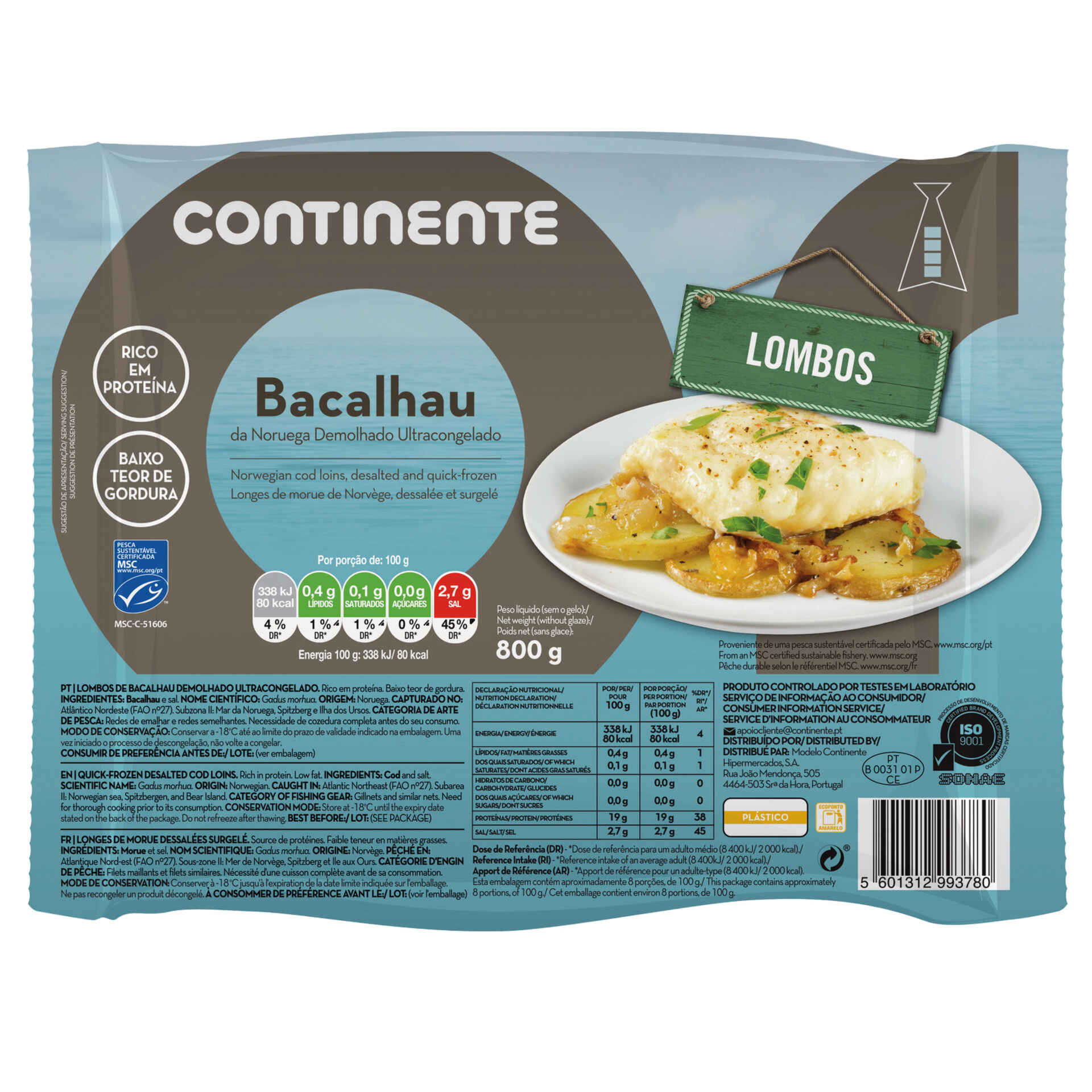 Bacalhau Noruega Demolhado Ultracongelado