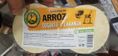 bolachas de arroz de iogurte e laranja