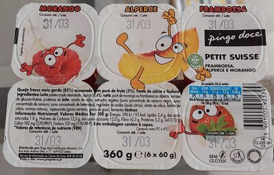 Petit Suisse Framboesa, Alperce e Morango