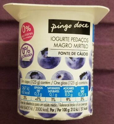 Iogurte Pedaços Magro Mirtilo