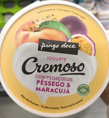 Iogurte Cremoso com Pedaços de Pêssego & Maracujá