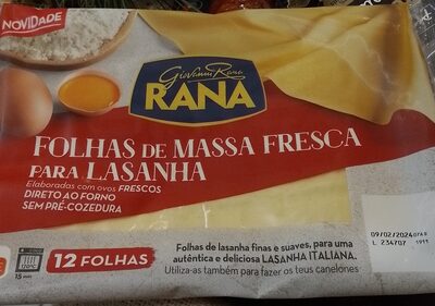 Folhas de Massa Fresca para Lasanha