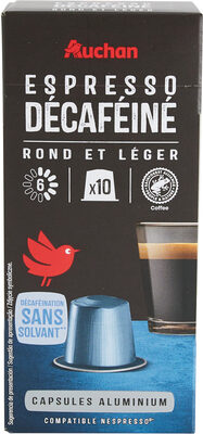 AUCHAN EXPRESSO DECAFFEINATORond et léger