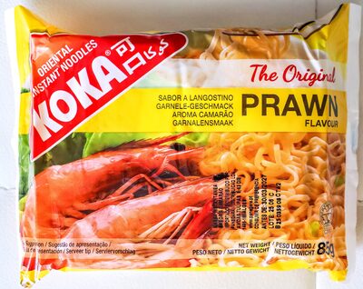 Sopa de noodles com sabor a camarão