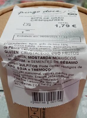 Sopa de Grão c/Espinafres