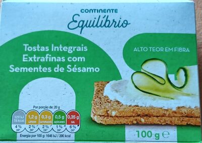 Tostas Integrais Extrafinas com Sementes de Sésamo