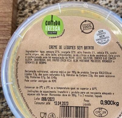 Creme de Legumes sem Batata
