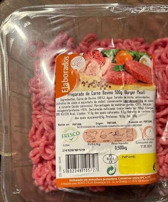 Preparado de Carne Bovino 500g (Burger Meat) Elaborados