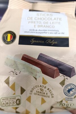 Sticks de Chocolate Preto, de Leite e Branco