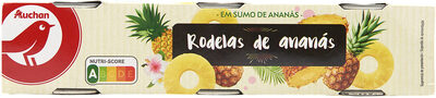 Auchan ananas au jus 4 tranches 3x140g pne